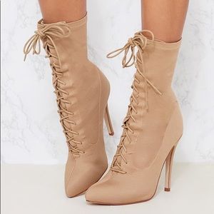 lace up sock heels